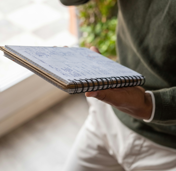 notepad and hands notepad and hands